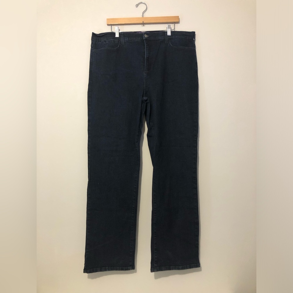 NYDJ Lift & Tuck Women’s Dark Wash Blue Straight Leg Denim Jeans Plus Size 20W
